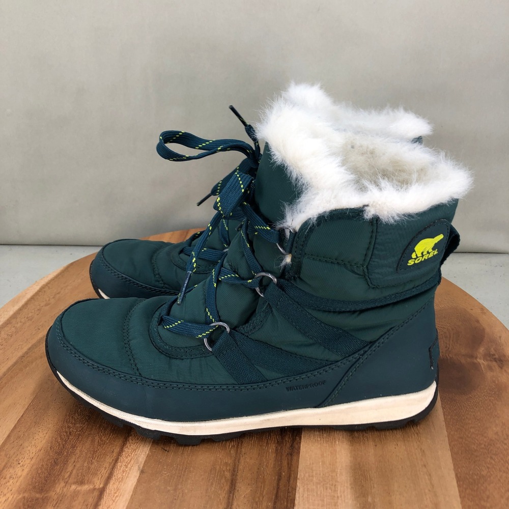 Sorel Whitney Short Lace Waterproof Winter Boots Teal NL2776-375 Womens Size 8.5 - Picture 3 of 8